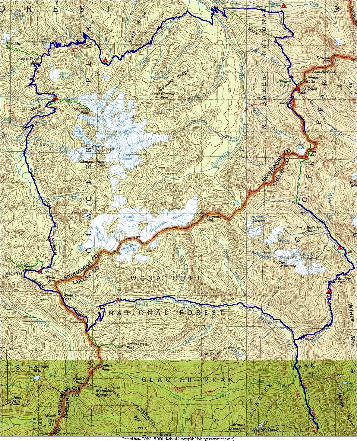 Glacier Peak Wilderness Trail Map Glacier Peak Circumnavigation | Wenatchee Outdoors