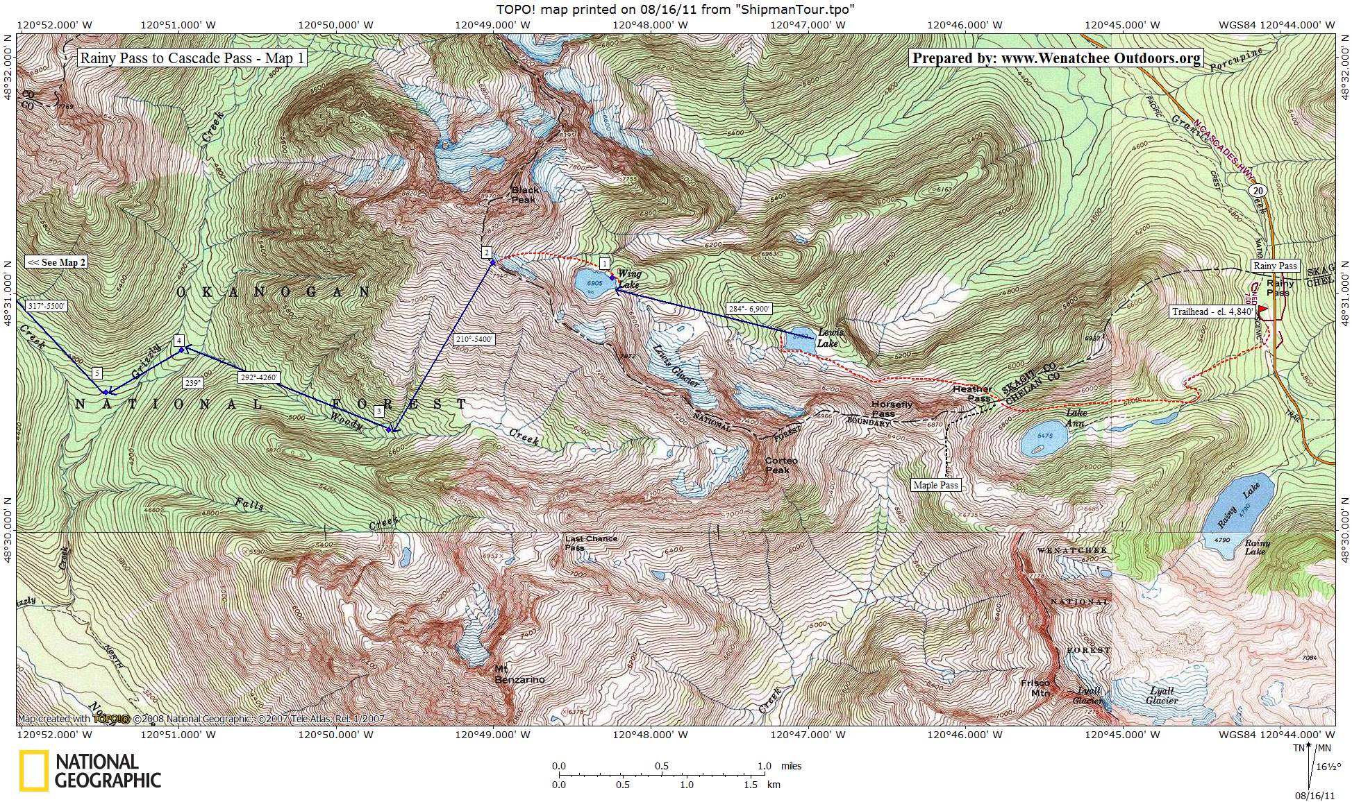 north cascades national park trail map