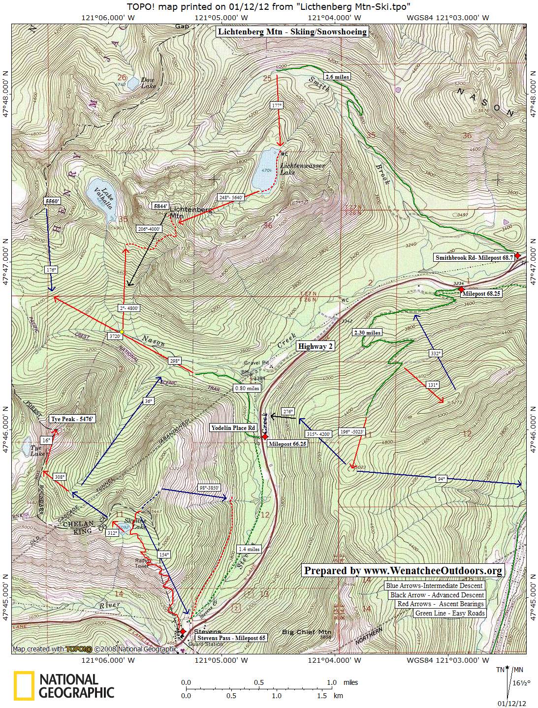 Stevens Pass Ski Map