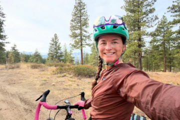 Sarah Shaffer on a bike