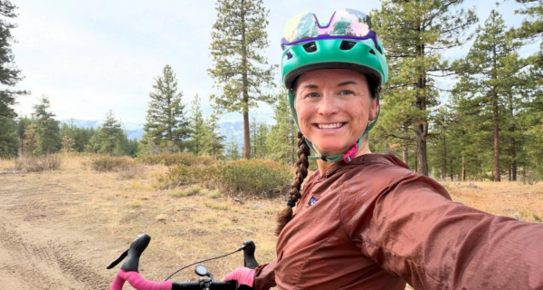 Sarah Shaffer on a bike