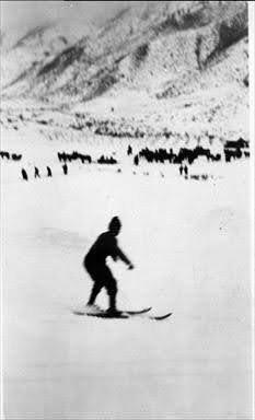 Skiers on the Lost Ski Hill up Number Two Canyon.